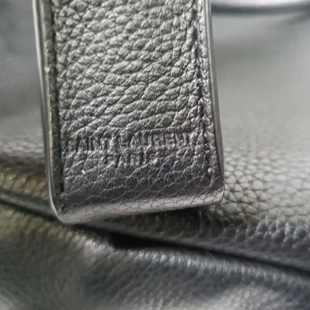 Saint Laurent Sac de Jour Briefcase in Black Calf Leather